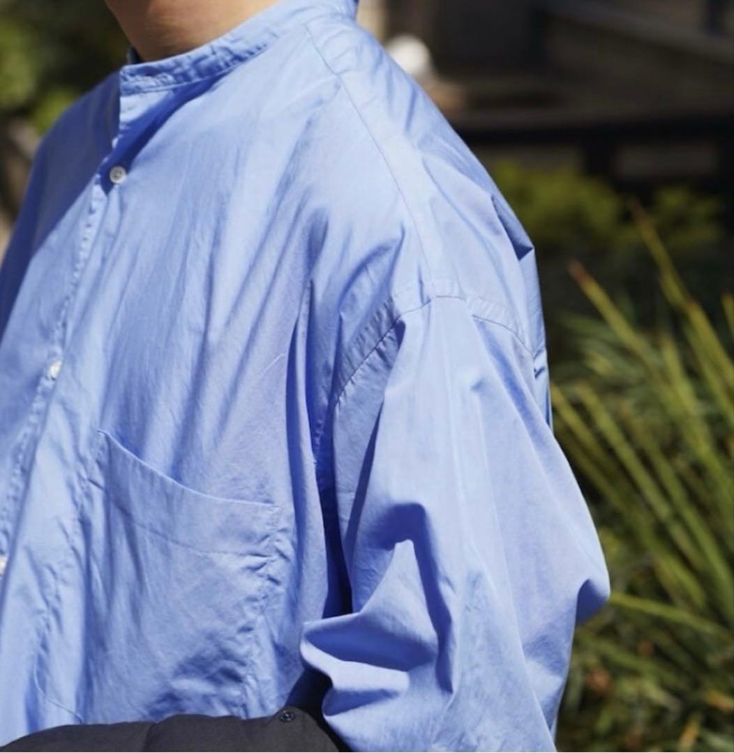 トップス graphpaper broad oversized band shirts Broad L/S Oversized Band Collar Shirt – Graphpaper