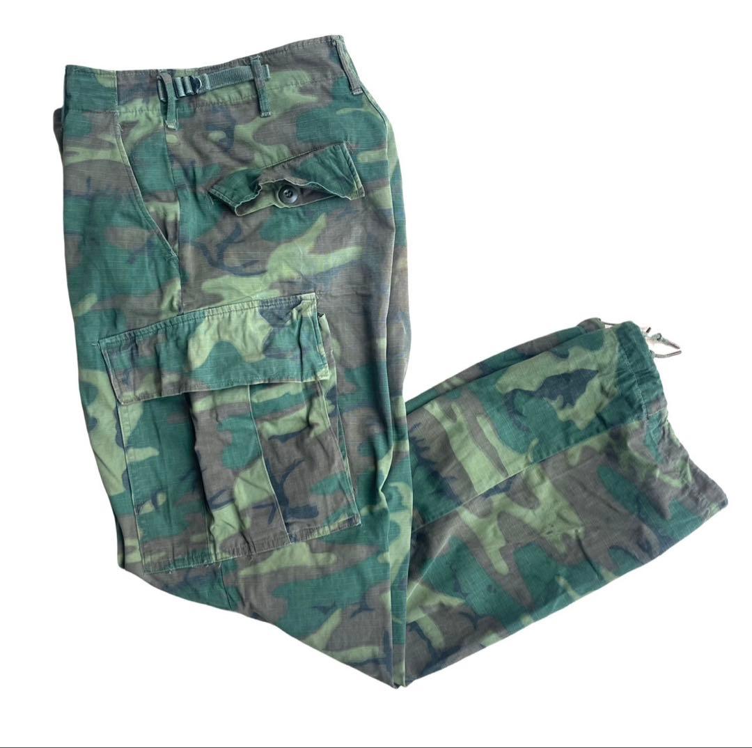 米軍本物ベトナム戦争グリーンリーフ迷彩パンツ1968年官給品s/Rサイズ