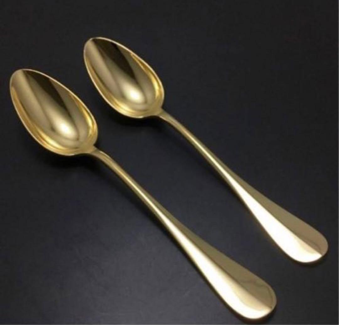Christofle スプーン 金彩 2本セット - メルカリ