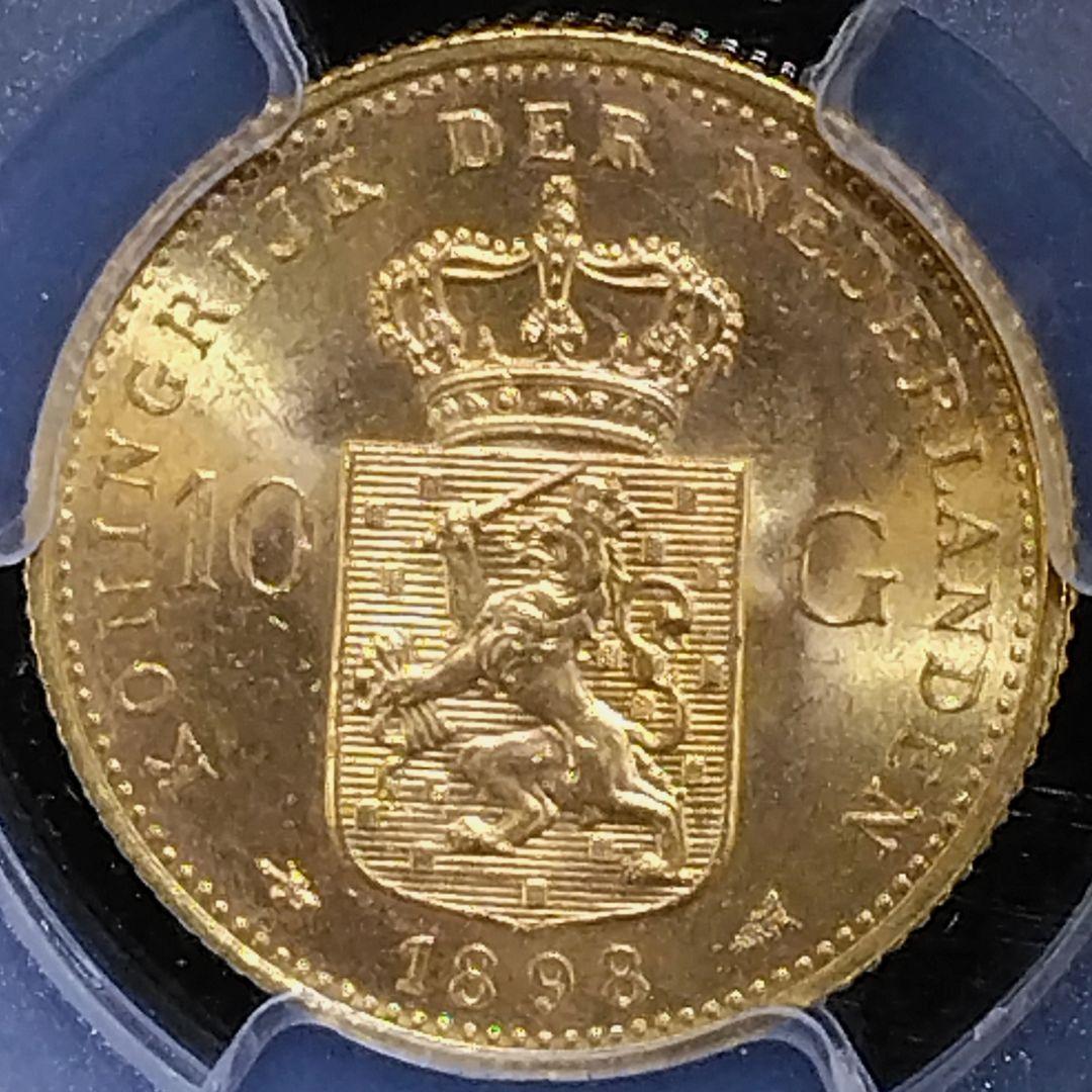 少女期《ウィルヘルミナ金貨 オランダ》1898年:高鑑定 MS62：超稀少！