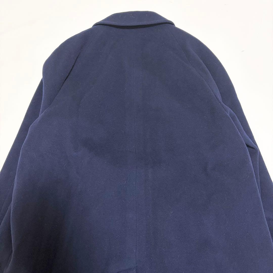 美品✨バーバリーズ ロングコート カシミヤ混 ネイビー ベルト付