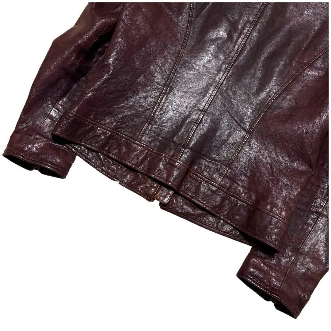 ✨激シブ✨PS PAUL SMITH シングルライダースジャケット 艶あり M Paul