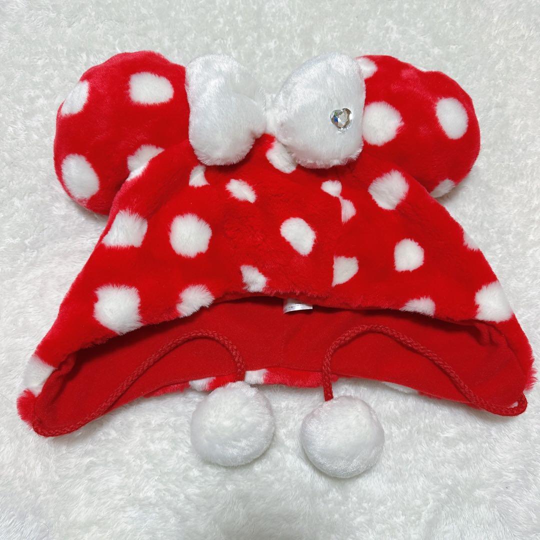 ディズニー ミニーちゃん 赤 白 水玉 ファンキャップ 被り物 ドット