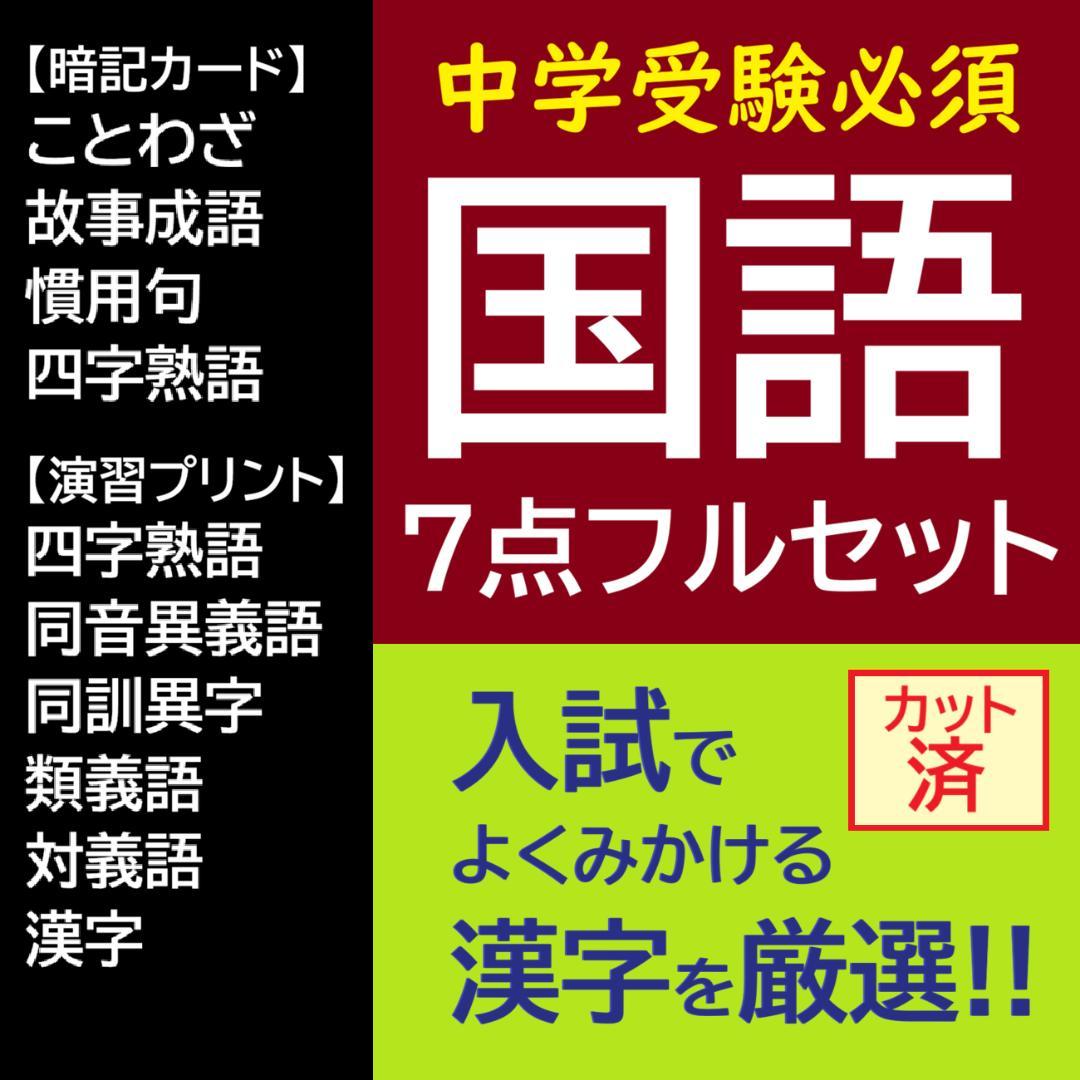 カット済【中学受験】国語 サーパス 漢字 暗記カード 練習帳 7点セット