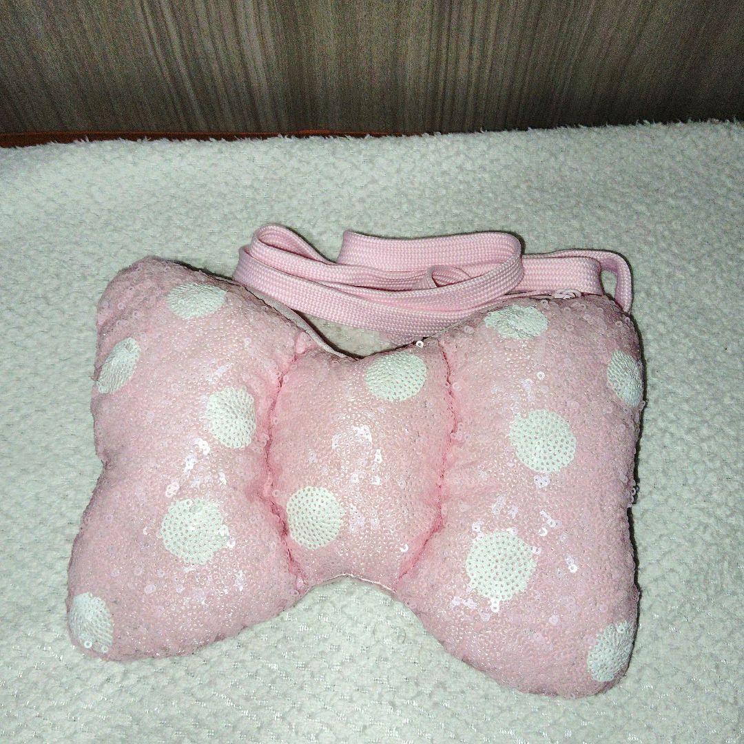 ディズニー ミニー リボン スパンコール ショルダーバッグ ポシェット