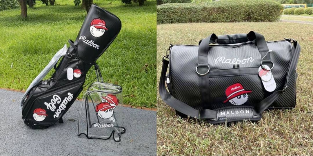 マルボンゴルフ キャディバッグ バッグ&ボストンバッグ 2点セット マルボンゴルフ☆イカゲーム キャディーバッグ (Malbon Golf