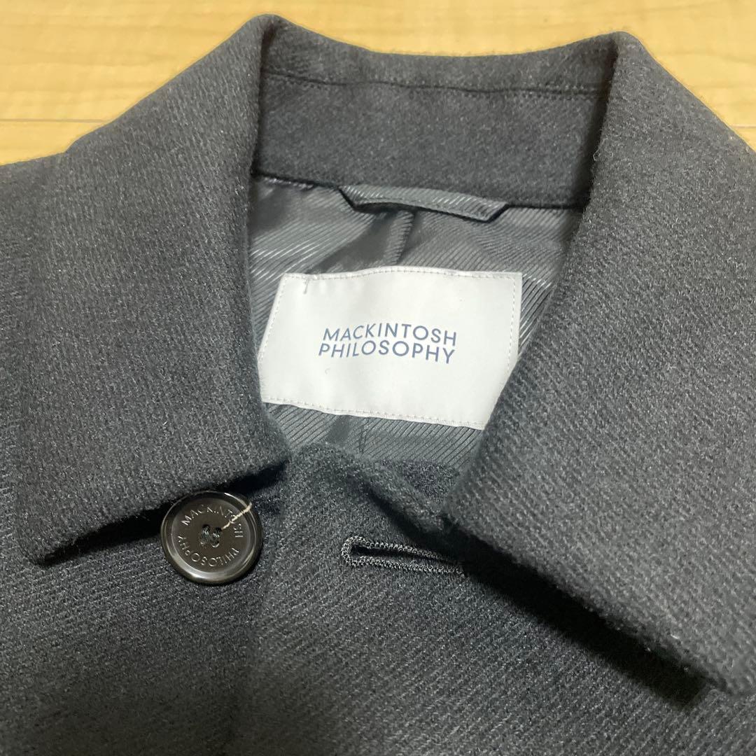 マッキントッシュフィロソフィー ステンカラーコート ブラック