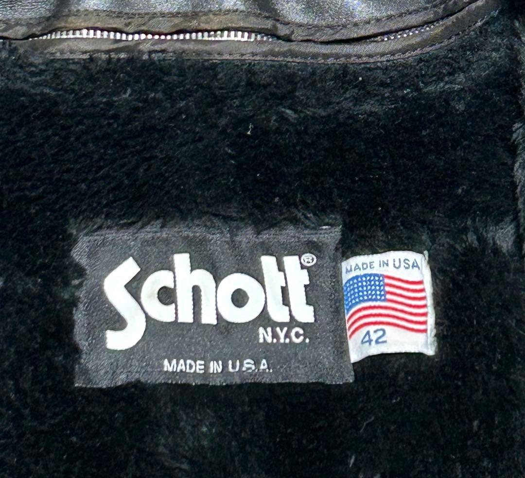 ③schott【42】641ライナー付 米国製◇革ジャンninjaハーレーgpz