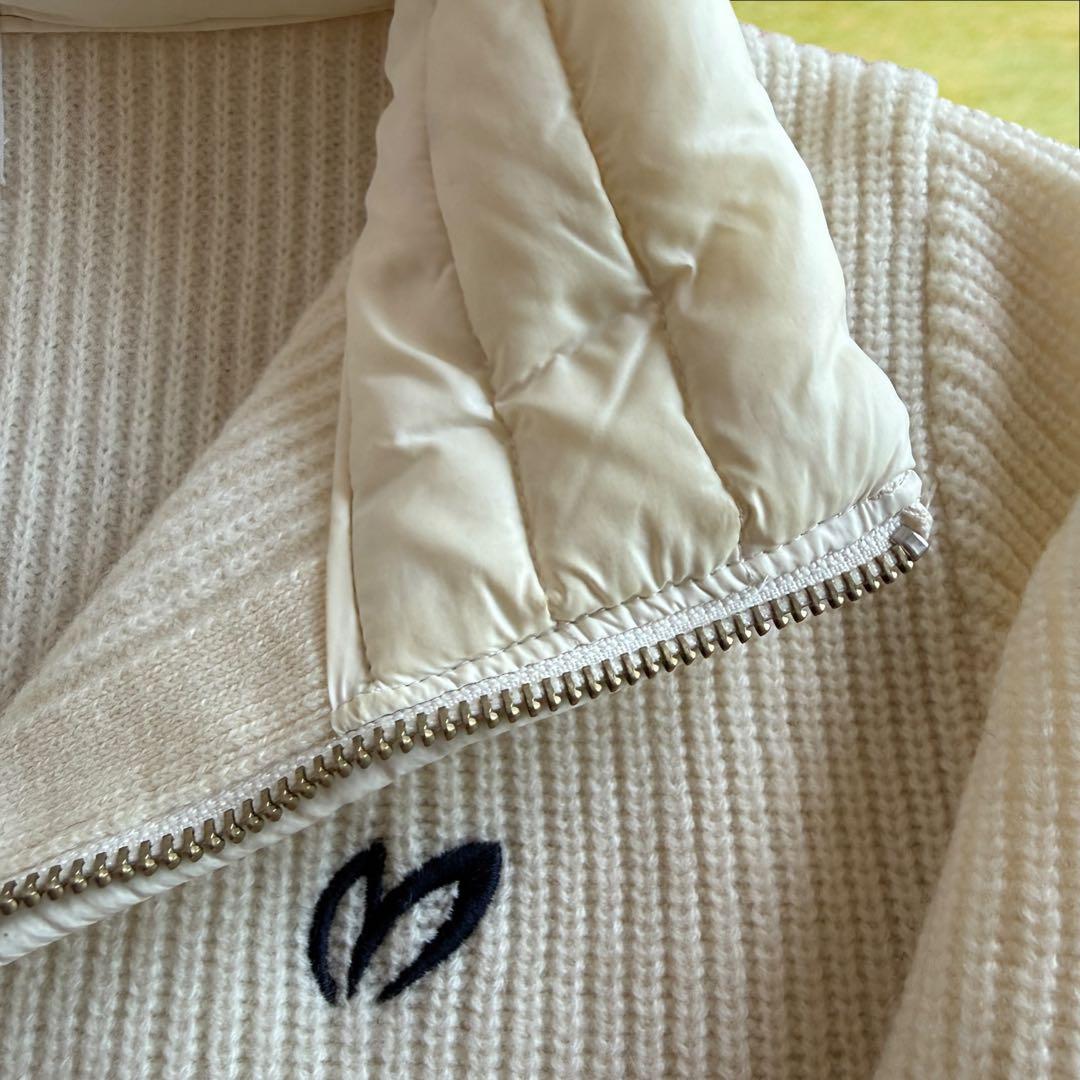 マスターバニー ニット セーター M〜L相当 中綿ダウン ウール100% 白