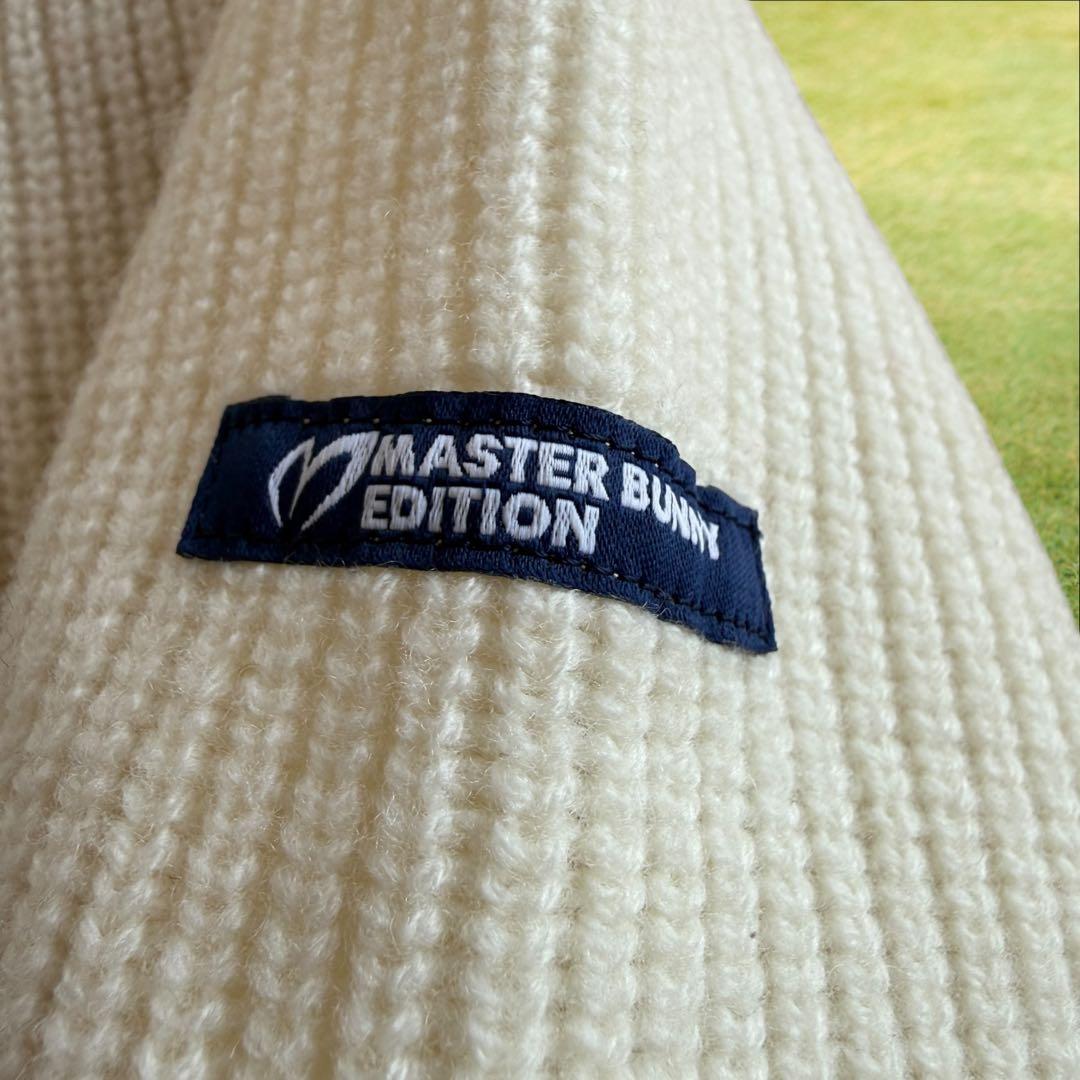 マスターバニー ニット セーター M〜L相当 中綿ダウン ウール100% 白