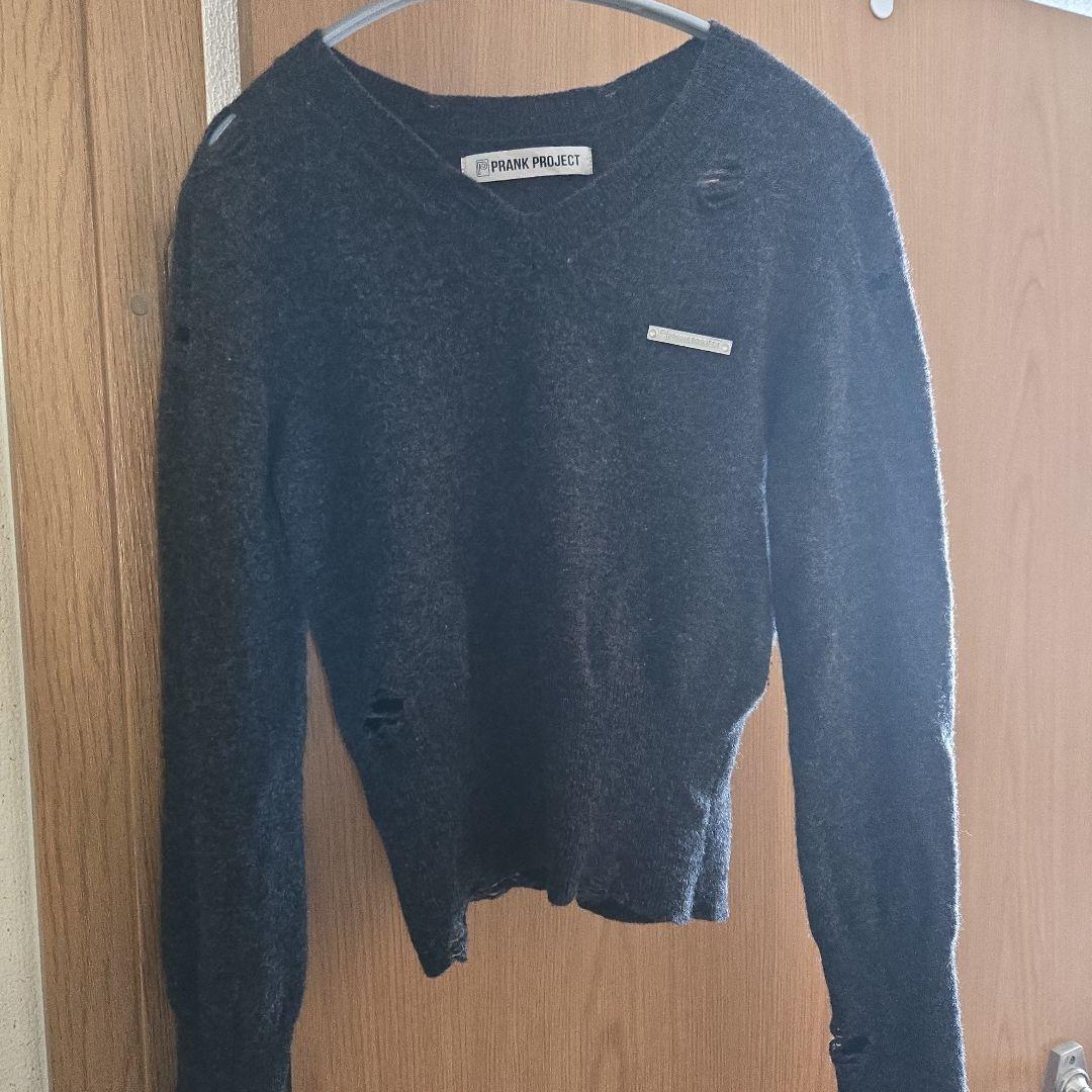 PRANK PROJECT チャコールグレー ウール カシミヤ ダメージニット