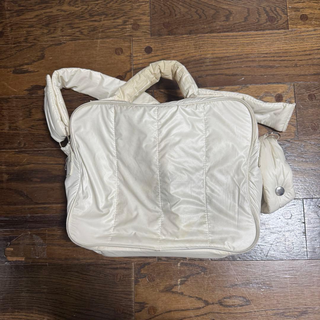 calin】ホワイトキルティングマザーズバッグ - メルカリ