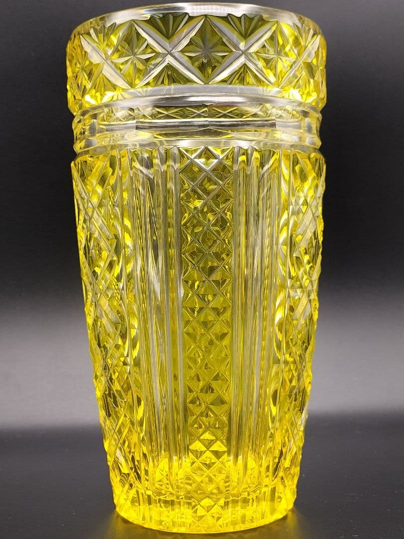 超希少品☆中根櫻龜 復元25周年記念 薩摩切子 花器（切子、江戸切子