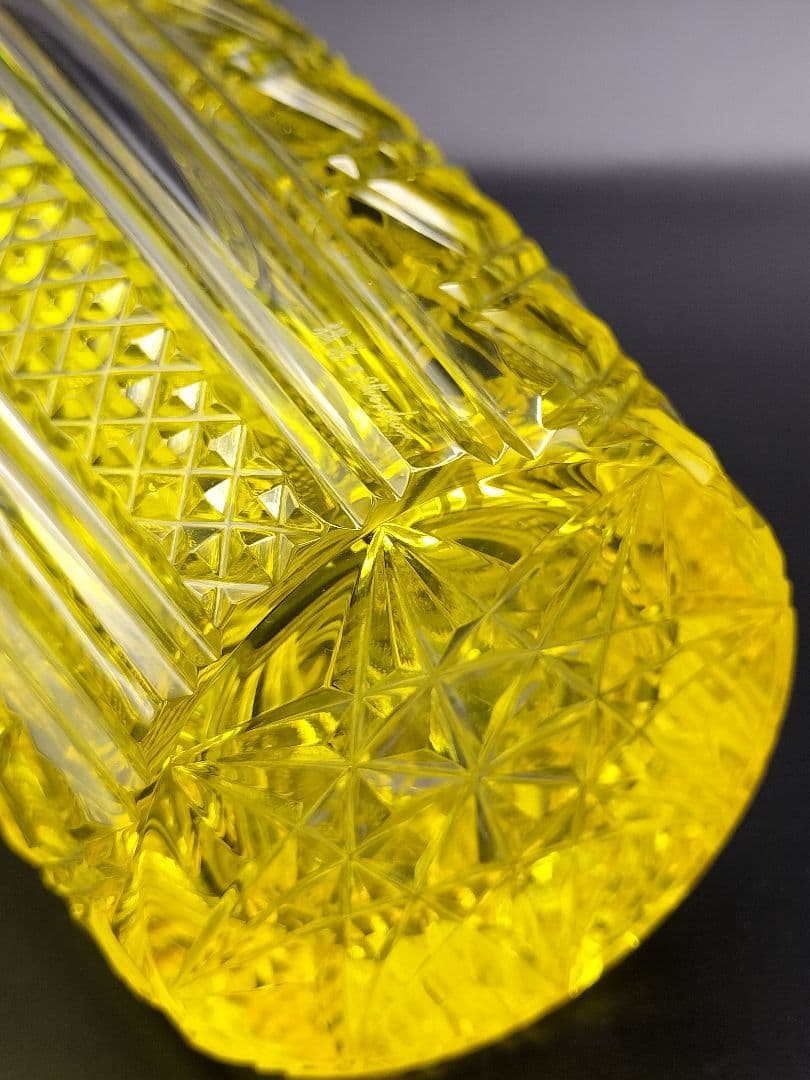 超希少品☆中根櫻龜 復元25周年記念 薩摩切子 花器（切子、江戸切子