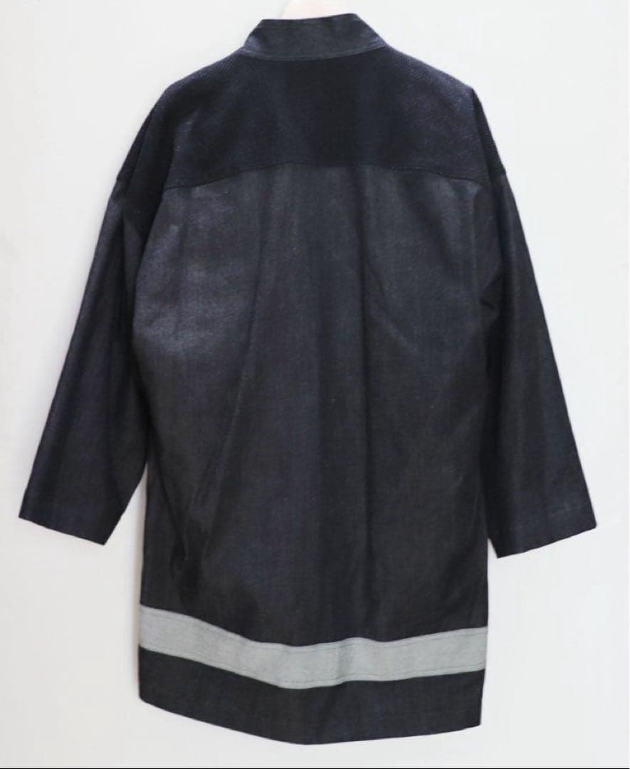 《坂本デニム》未使用 ストレッチ 江戸黒染めデニム火消し風半纏 ジャケット LL