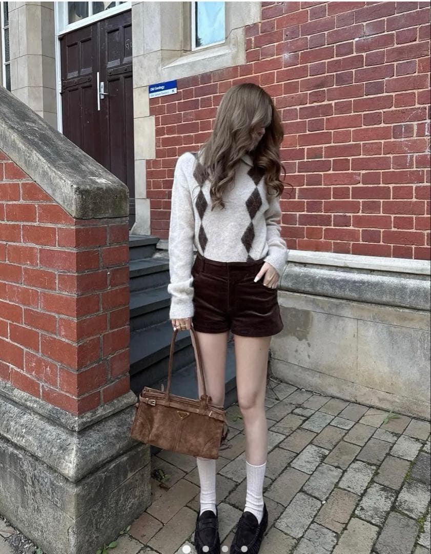 即発送】THE TOE Marien Argyle Knit ホワイト S - メルカリ