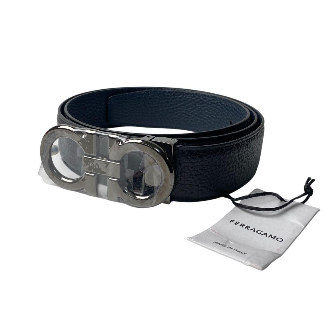 新品 未使用 フェラガモ Ferragamo ベルト サンチュール #105. FERRAGAMO（フェラガモ） ベルト FERRAGAMO 001 NERO/002 HICKORY 艶有