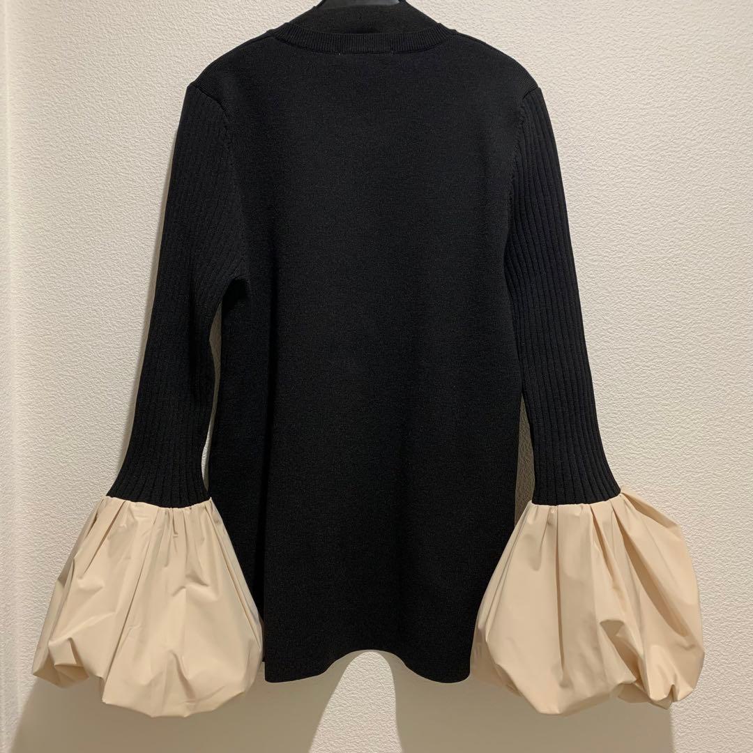 CADUNE ≪川上桃子さんコラボ≫袖バルーンニット 即完売黒ミックス