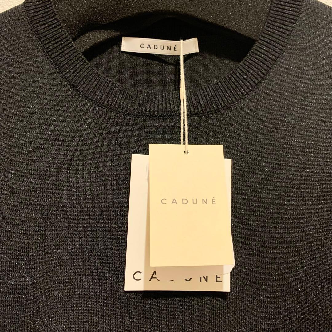 CADUNE ≪川上桃子さんコラボ≫袖バルーンニット 即完売黒ミックス
