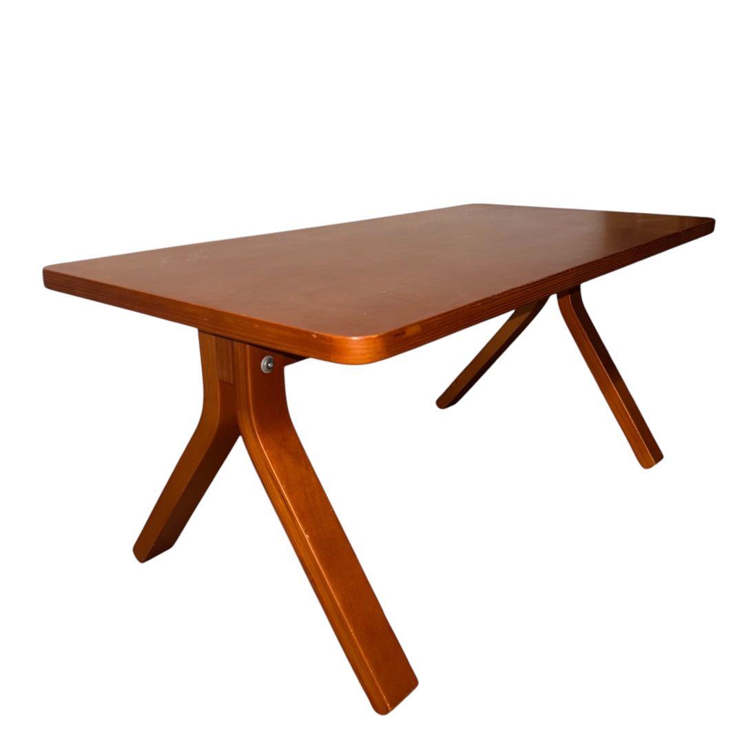 vintage★ プライウッド　センターテーブル　古家具　ビンテージ　曲木 テーブル ヴィンテージ 古材 正方形 ちゃぶ台 座卓 ローテーブル 木製