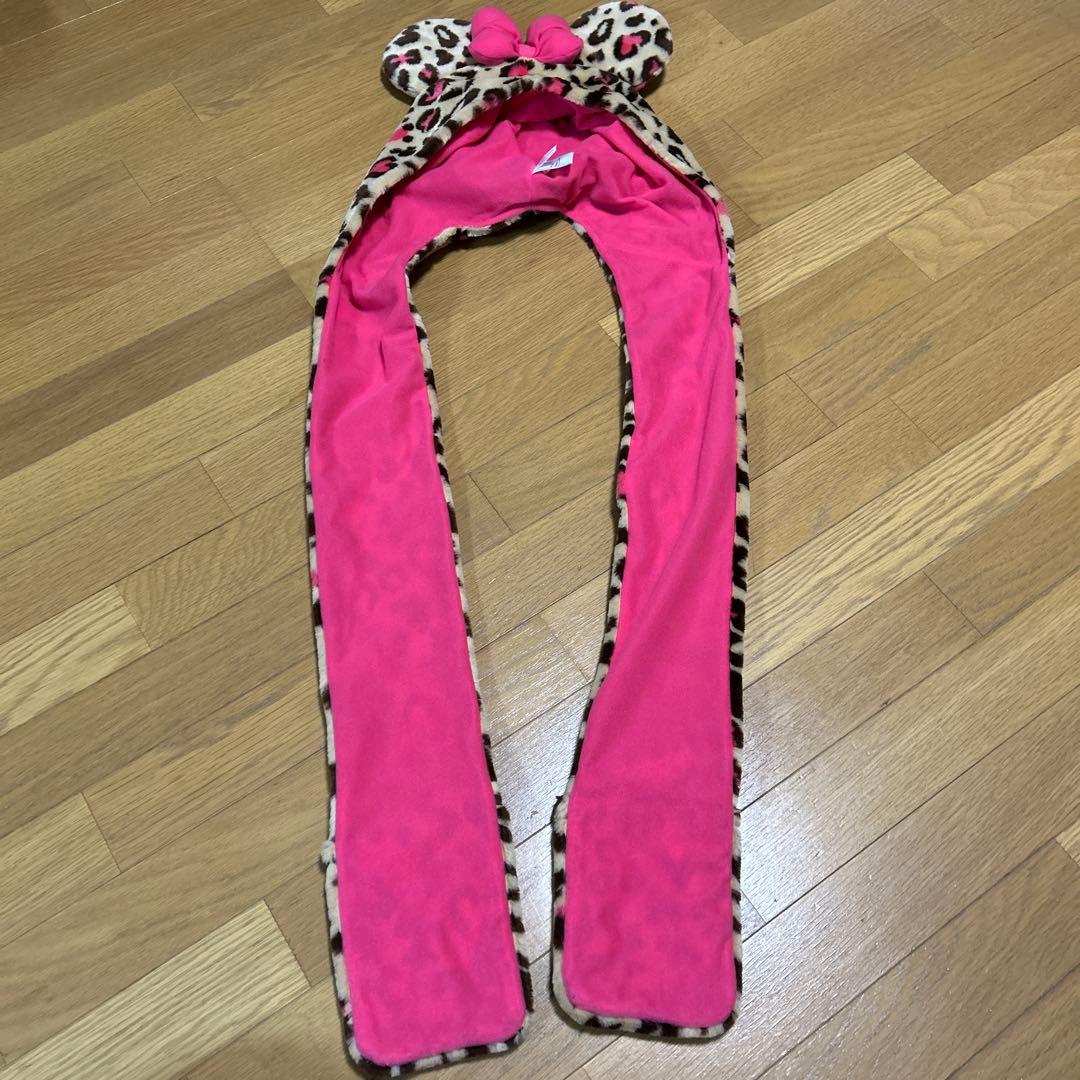 ミニー・マウス ヒョウ柄 帽子 スカーフセット