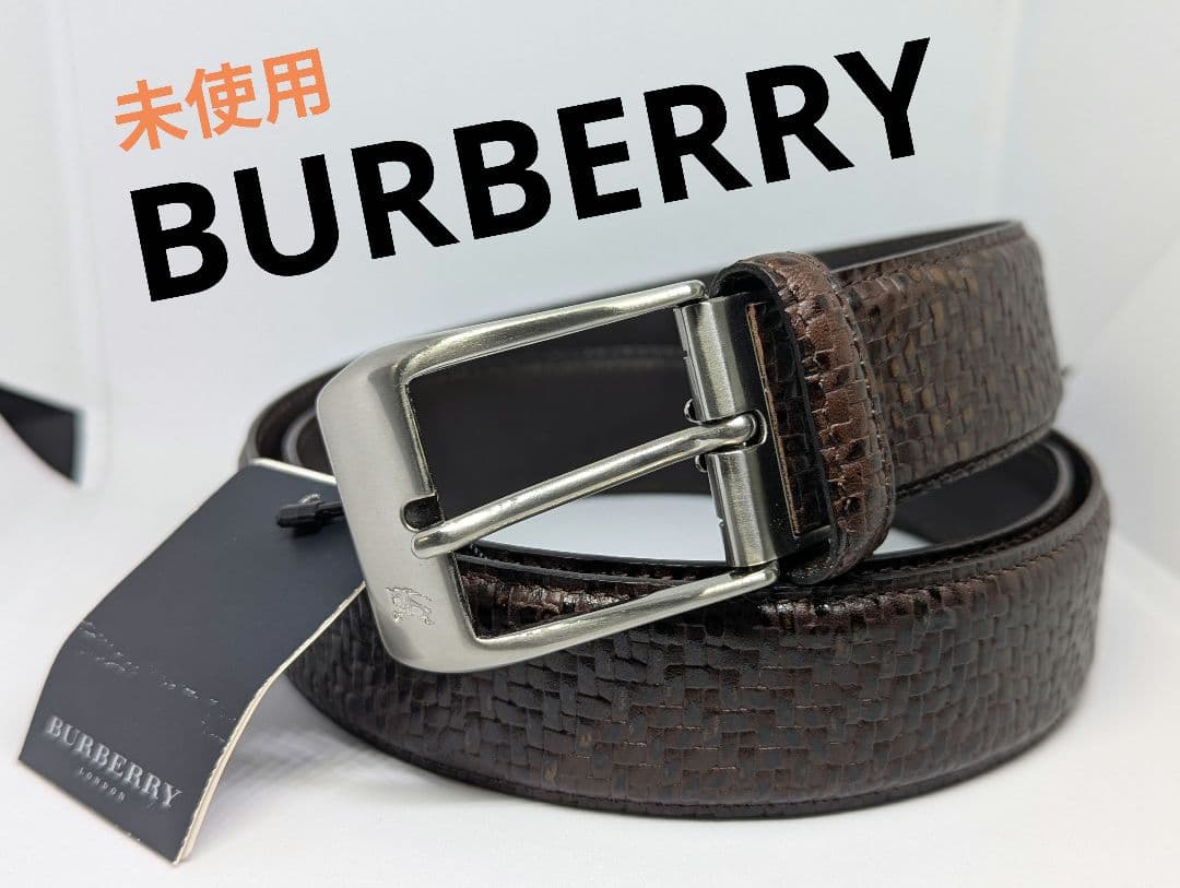 BURBERRY　未使用　ベルト　メンズ　ブラウン　編み込み風　クリスマス 楽天市場】バーバリー ベルト BURBERRY ロンドンチェック ベルト