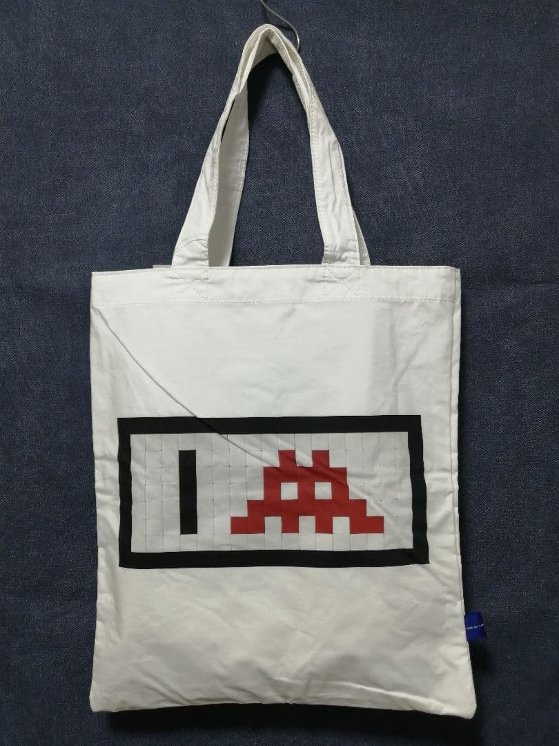 ♂♀新品・コラボ・トートバッグ【ギャルソンシャツ×Invader】プリント
