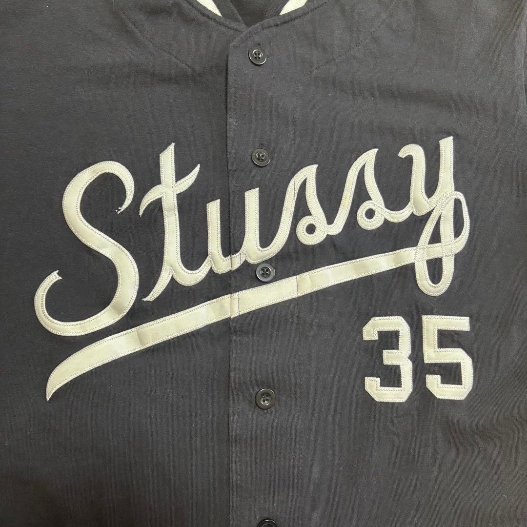 STUSSY ステューシー ベースボールシャツ 黒 ブラック L - メルカリ