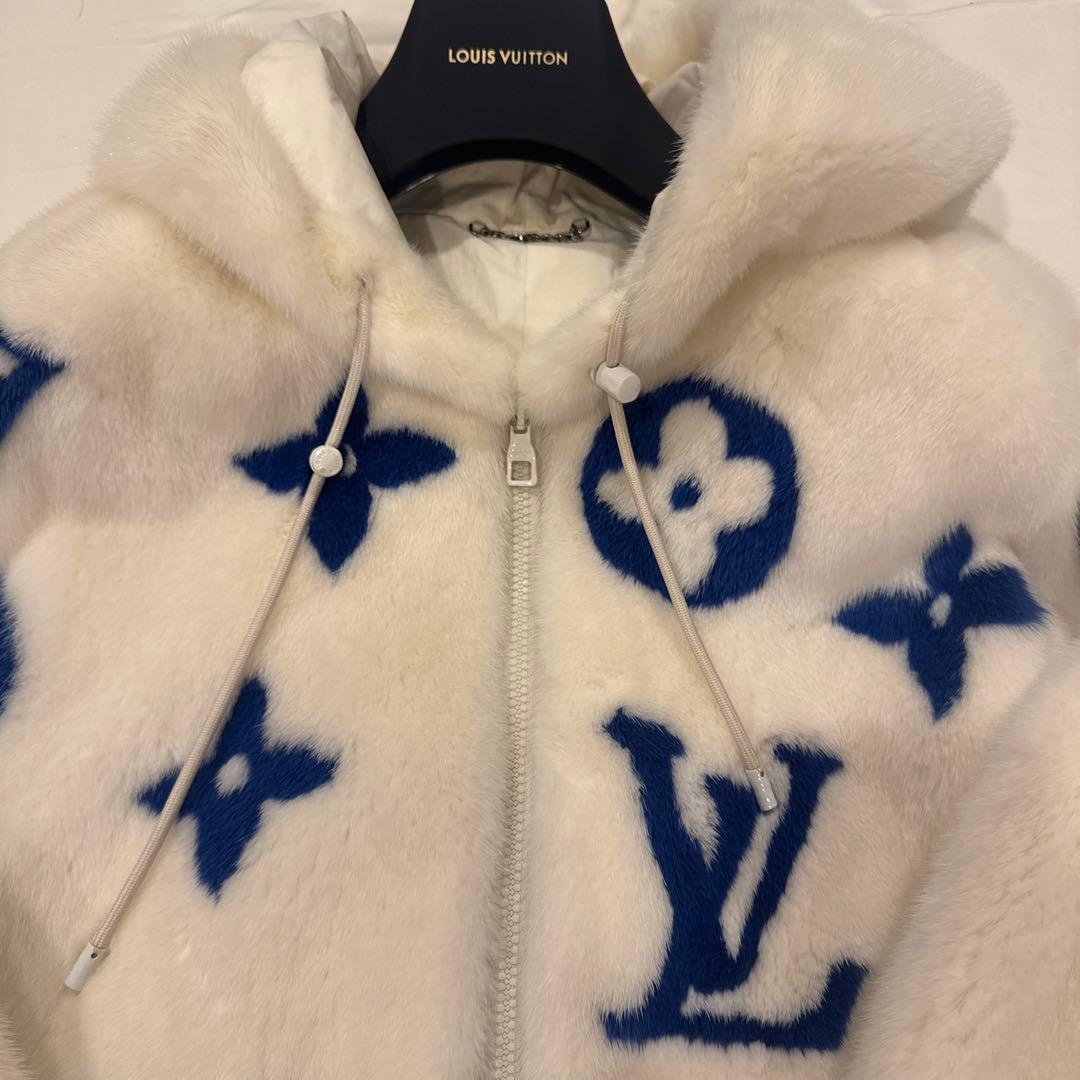 ルイヴィトン 21AW HIL10ETKX モノグラムミンクファー コート 48