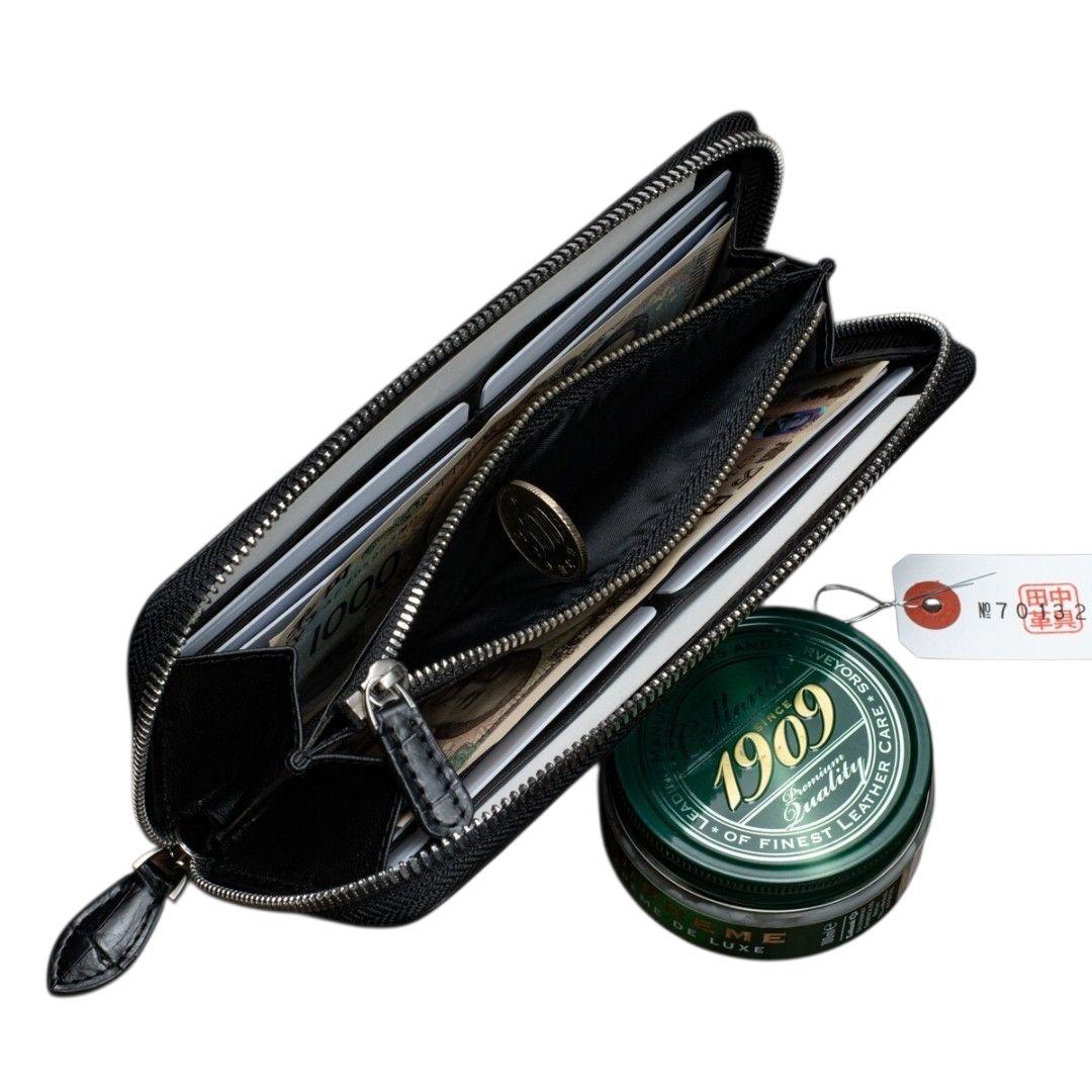 新品未使用 クロコダイル ラウンドファスナー長財布 本革 ブラック