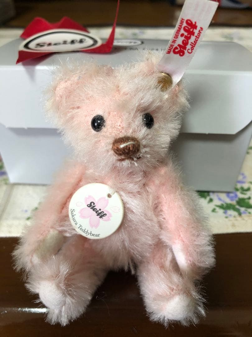 未使用】シュタイフ 2018年 1500体 サクラ ミニテディベア キーリング