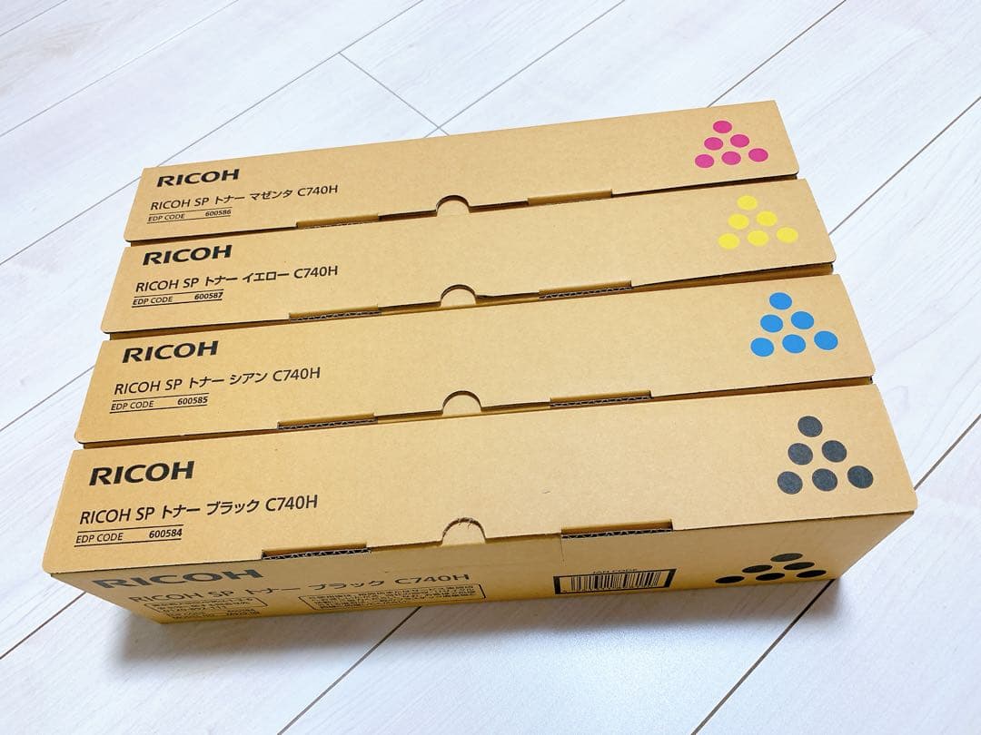 【新品未開封】RICOH SP トナー C740H 4色セット　純正品 リコー（RICOH） RICOH SP トナー C740S （C740Hより大容量）4色セット