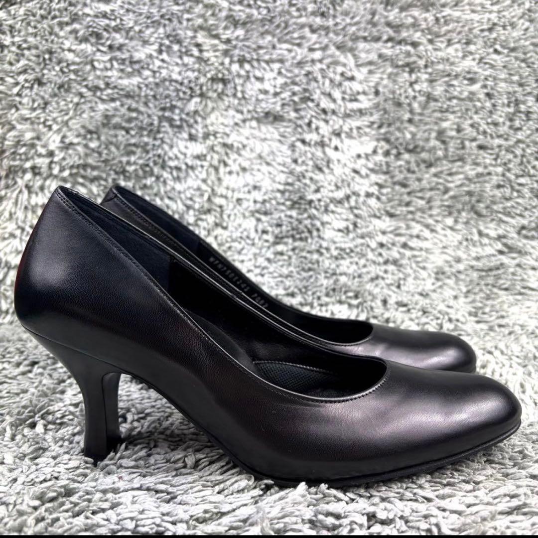 未使用級 ワコール サクセスウォーク ブラック パンプス 24.5EE