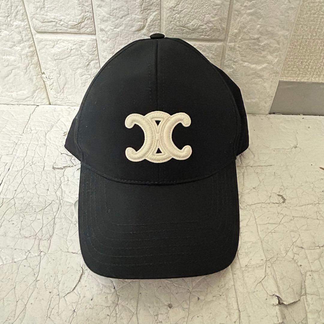 美品　CELINE セリーヌ トリオンフ コットン ベースボールキャップ CELINE（セリーヌ） [新品] キャップ トリオンフ ベースボールキャップ