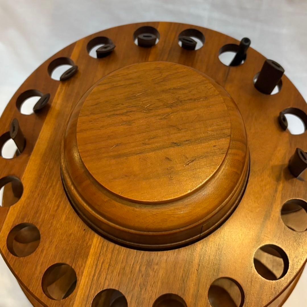 木製 回転式パイプスタンド 18本用 パイプ10本付き アンティーク