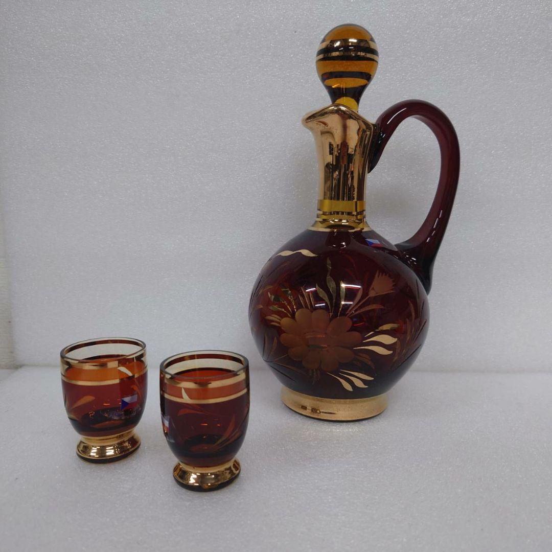 ボヘミアンガラス デキャンタとグラスのセット 0224-015 - メルカリ