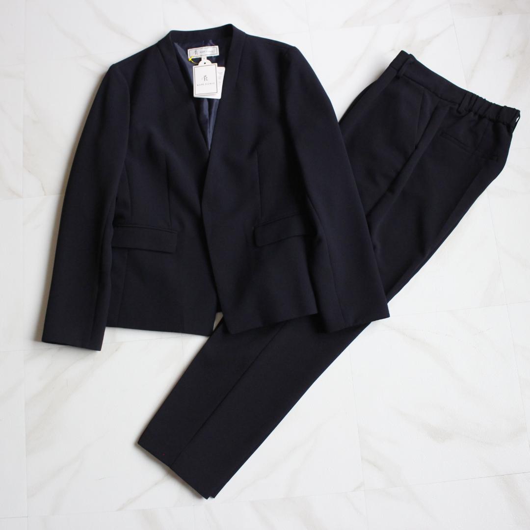 【新品タグ付き】ROPE PICNIC ノーカラー セットアップスーツ M L ロペピクニック ROPE' PICNIC 【WEB限定】カジュアルジャンプスーツ