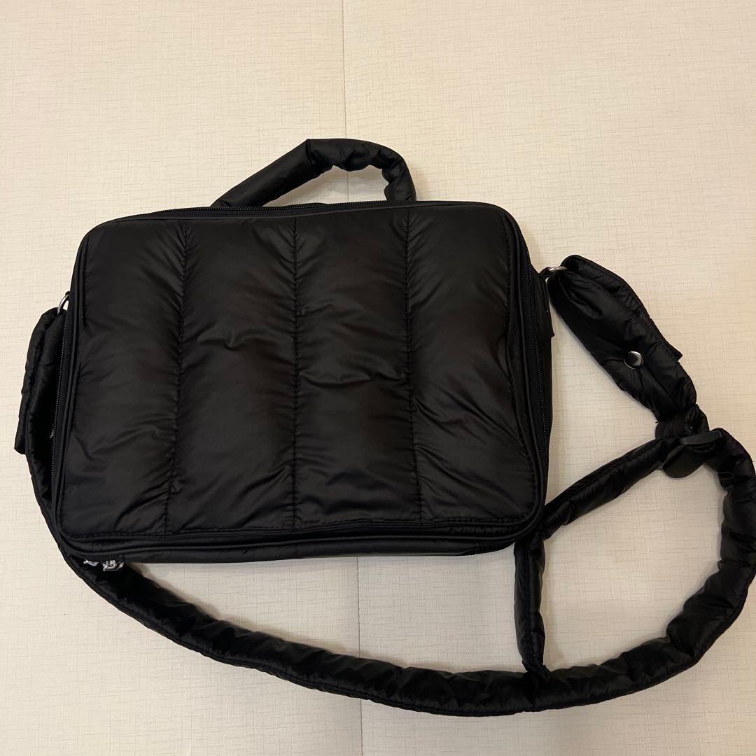 【美品】calin カラン マザーズバッグ ブラック キルティング マグネット式 calin】 カラン キルティング マザーズバッグ ポーチ ブラック 実物