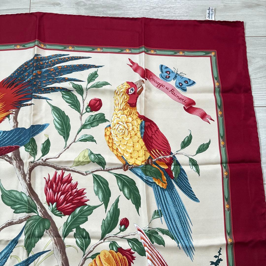 Ferragamo サルヴァトーレフェラガモ 大判スカーフ シルク製 動物柄