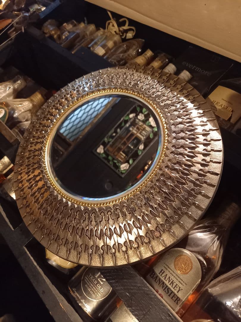 1960's　サンバースト　POLA 　ポーラ　メタル　ミラー　ノベルティ