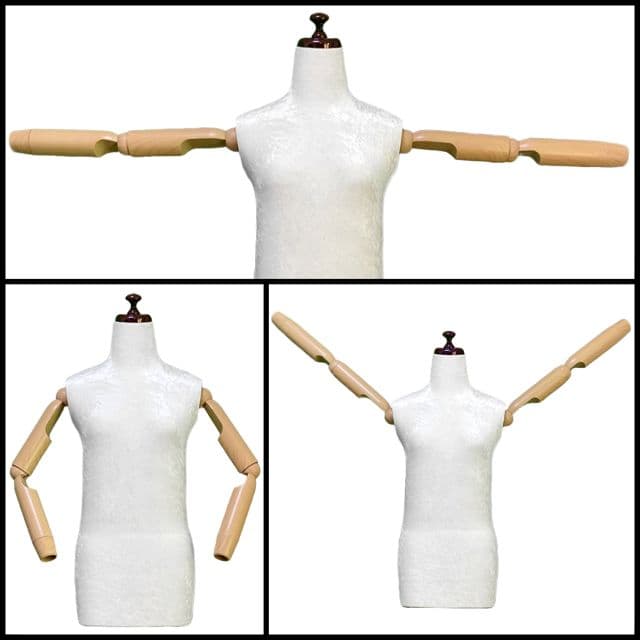 和装トルソー可動腕ホワイト 着付け練習用ボディ 和装マネキン腕付き