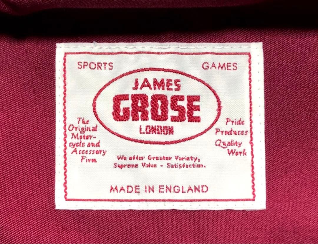 ◇美品◇JAMES GROSE◇ライダースジャケット◇襟ボア脱着可◇英国製
