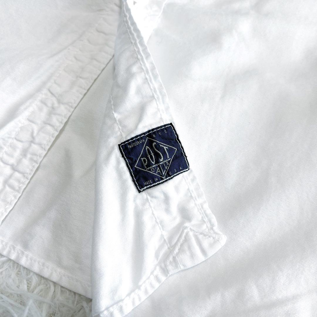 美品 ポストオーバーオールズ 長袖シャツ USA製 エルボーパッチ L