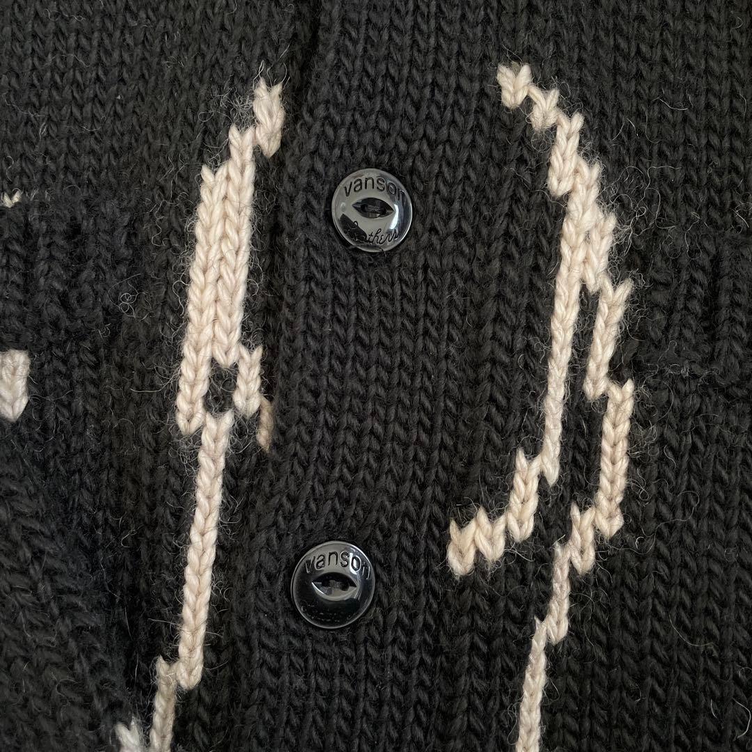 VANSON FIRE patternニットカーディガン