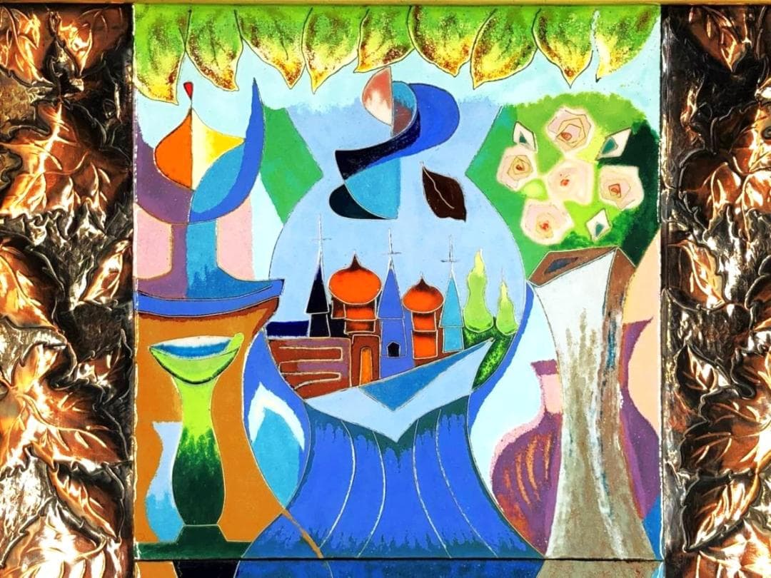 森規子 作 】 銀有線七宝 額装 - メルカリ