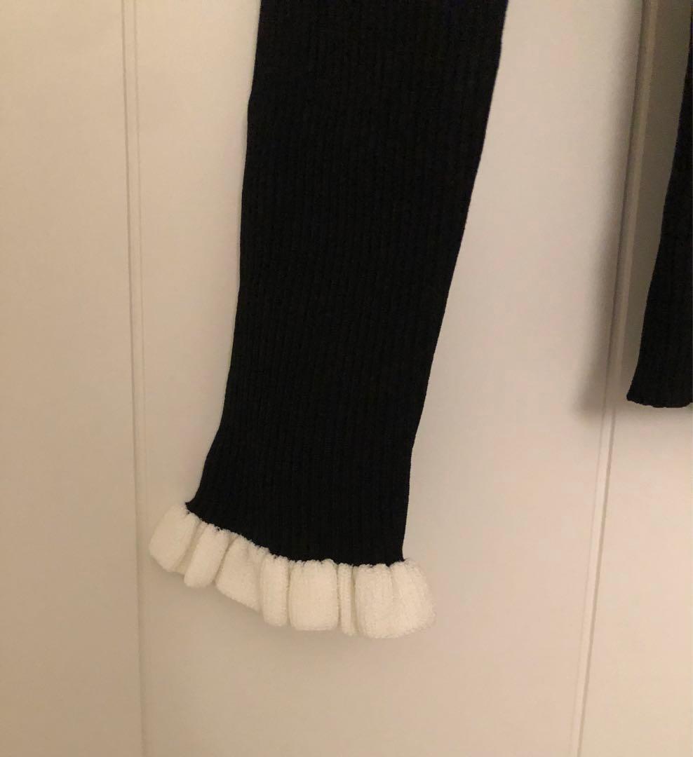 エムプルミエ m-i-d バイカラーフリルリブニットプルオーバー - メルカリ