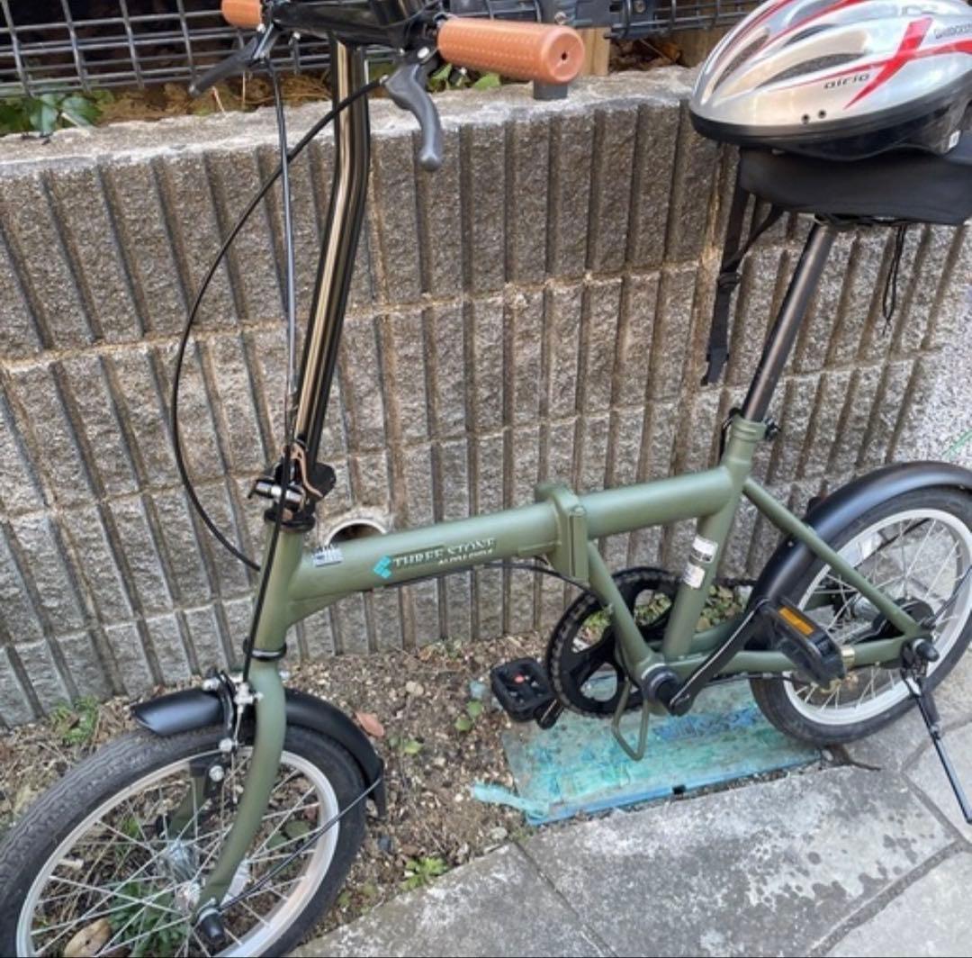 折りたたみ自転車 オリーブグリーン - メルカリ