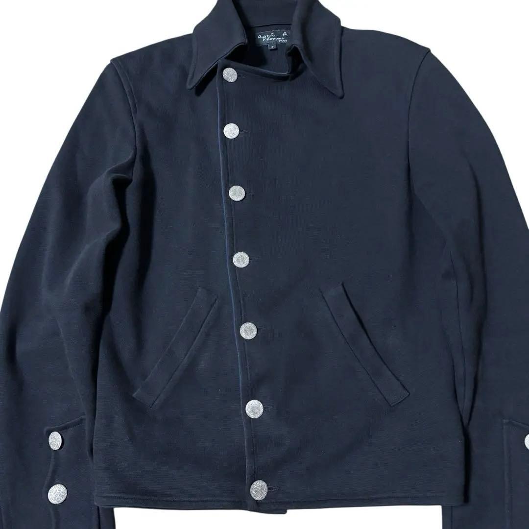 agnes b cotton napoleon jacket y2k 黒 - メルカリ