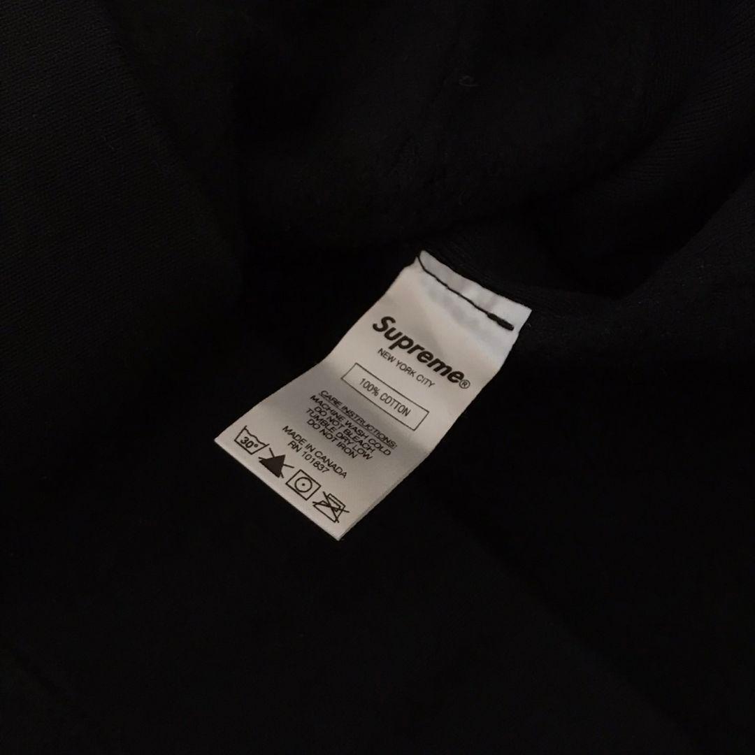《中古美品》Supreme シュプリーム ロゴ フーディ パーカー ブラック