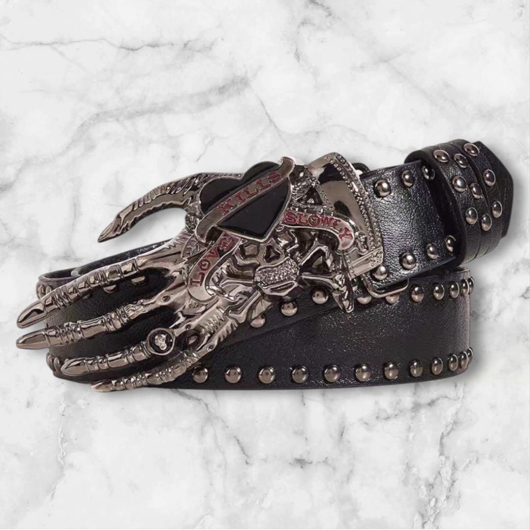 KILLER ロゴ手の形バックル レザー風ベルト ギャル男ベルト y2k - メルカリ